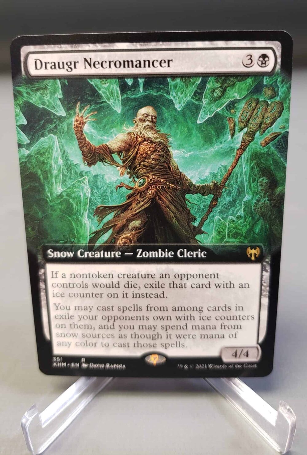 Magic the Gathering MTG Kaldheim Draugr Necromancer  Extended Full Art Card.