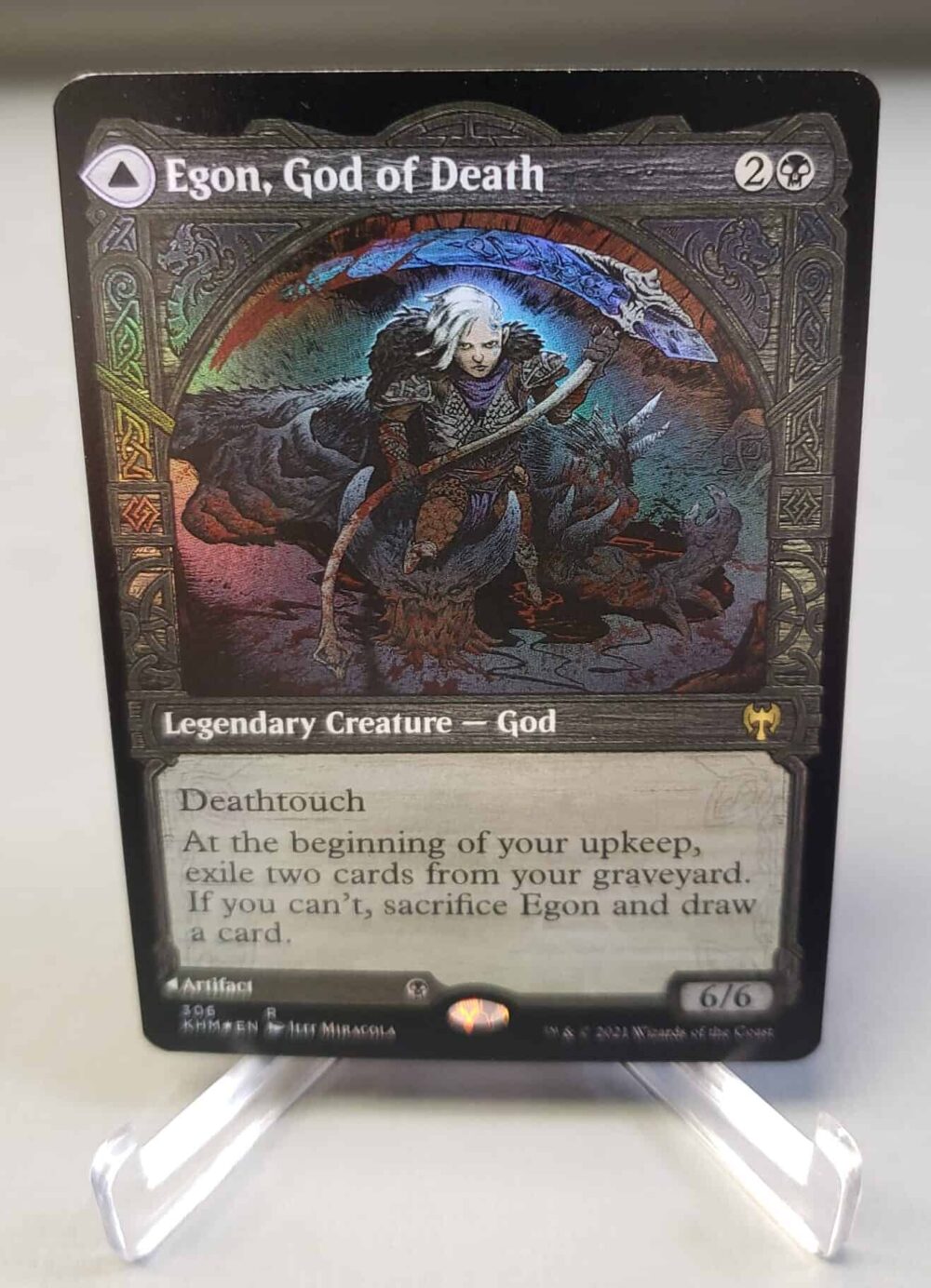  Magic the Gathering MTG Kaldheim Foil Egon, God of Death/Throne of Death Showcase Art Card.